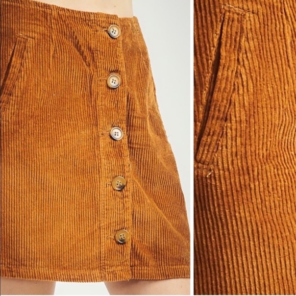 skymallboutique Dresses & Skirts - New! Clearance 🔥 Corduroy Rust Mini Skirt button detail and Pockets